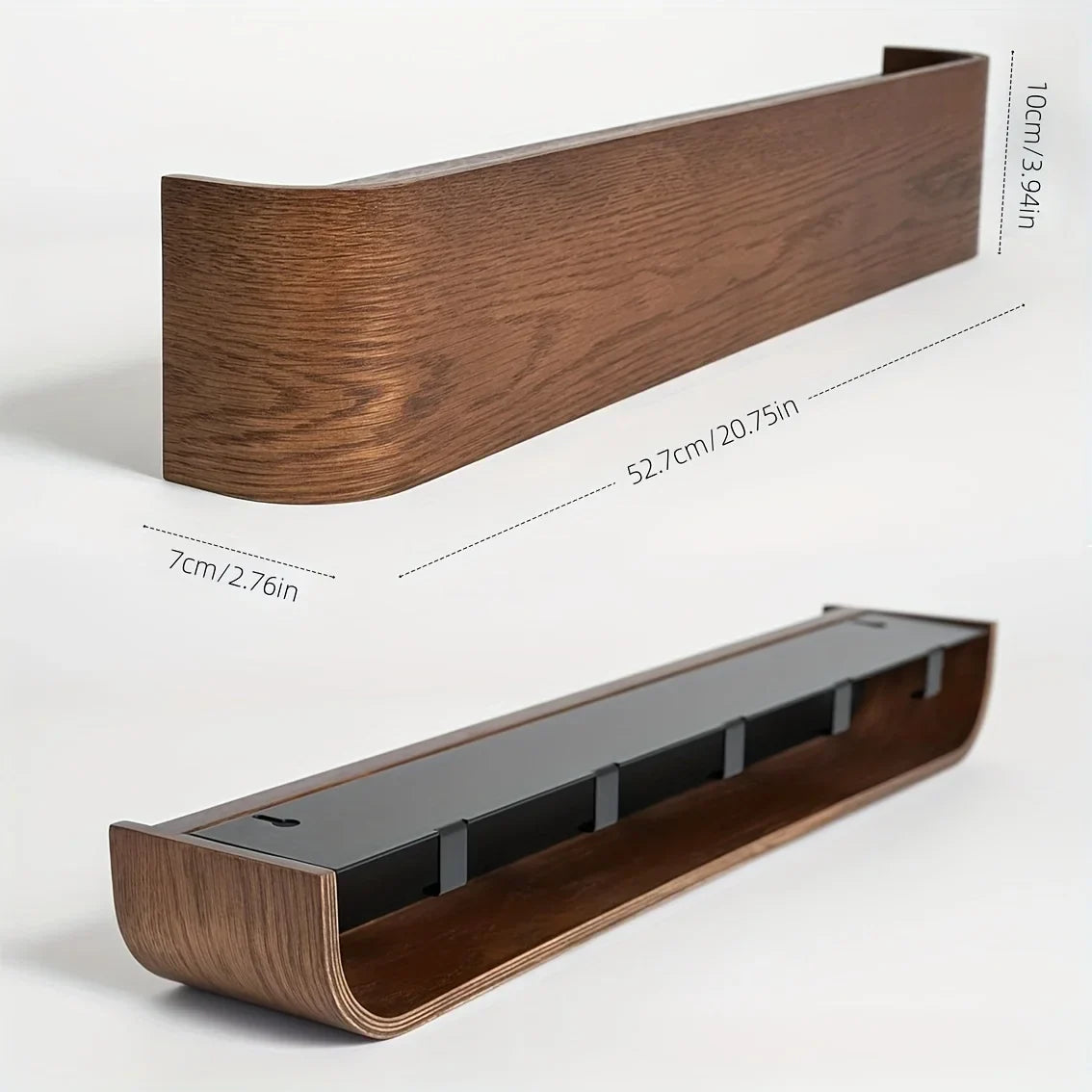 Nordic Wall Mounted Coat Rack with Shelf and Hidden Hooks | Entryway Storage Wardrobe