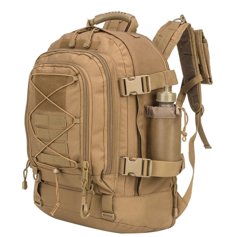 60L Military Tactical Backpack, Expandable Waterproof Rucksack for Hiking, Camping, Travel, & Outdoor Use