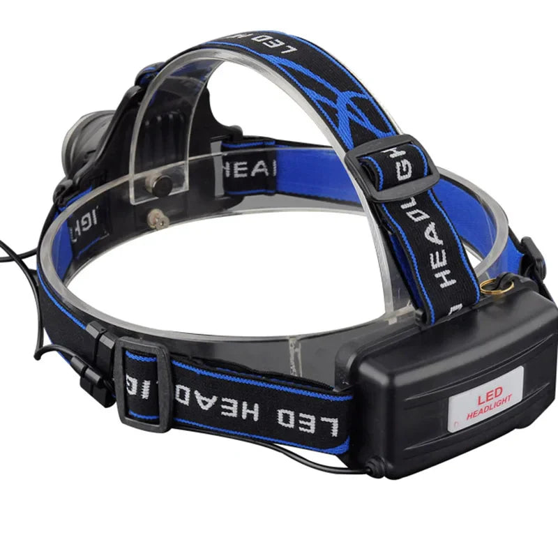 Rechargeable Waterproof LED Headlamp with Zoomable Beam for Camping