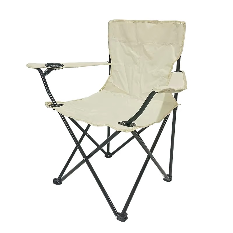 Folding Camping Chair with Armrests & Cup Holder – Portable Outdoor Seat for Camping, Fishing & Events