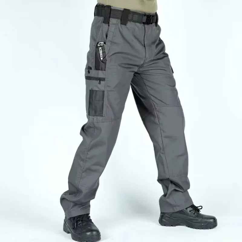 Premium Waterproof Straight Leg Cargo Pants for All Weather Protection – Multi-Pocket Utility Trousers for Work & Outdoors