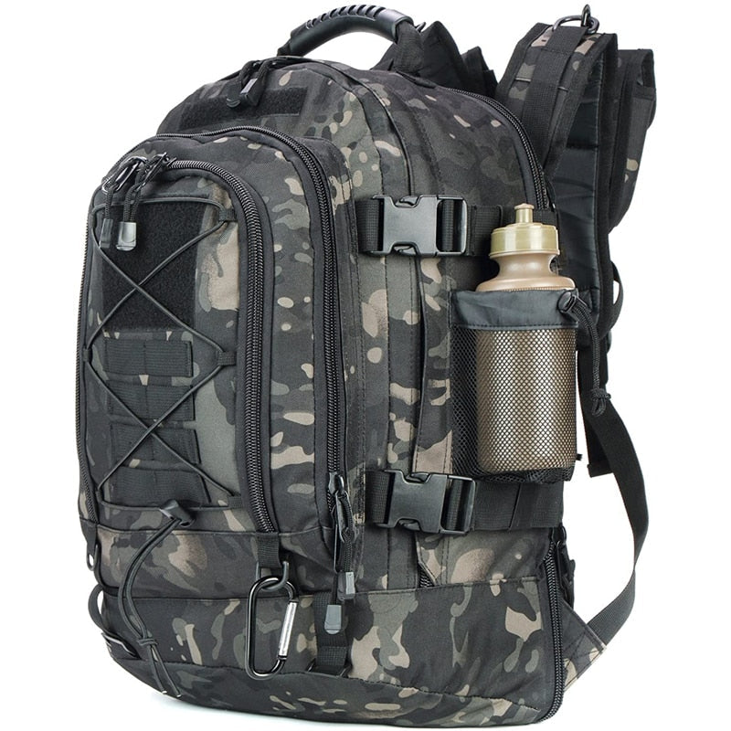 60L Military Tactical Backpack, Expandable Waterproof Rucksack for Hiking, Camping, Travel, & Outdoor Use