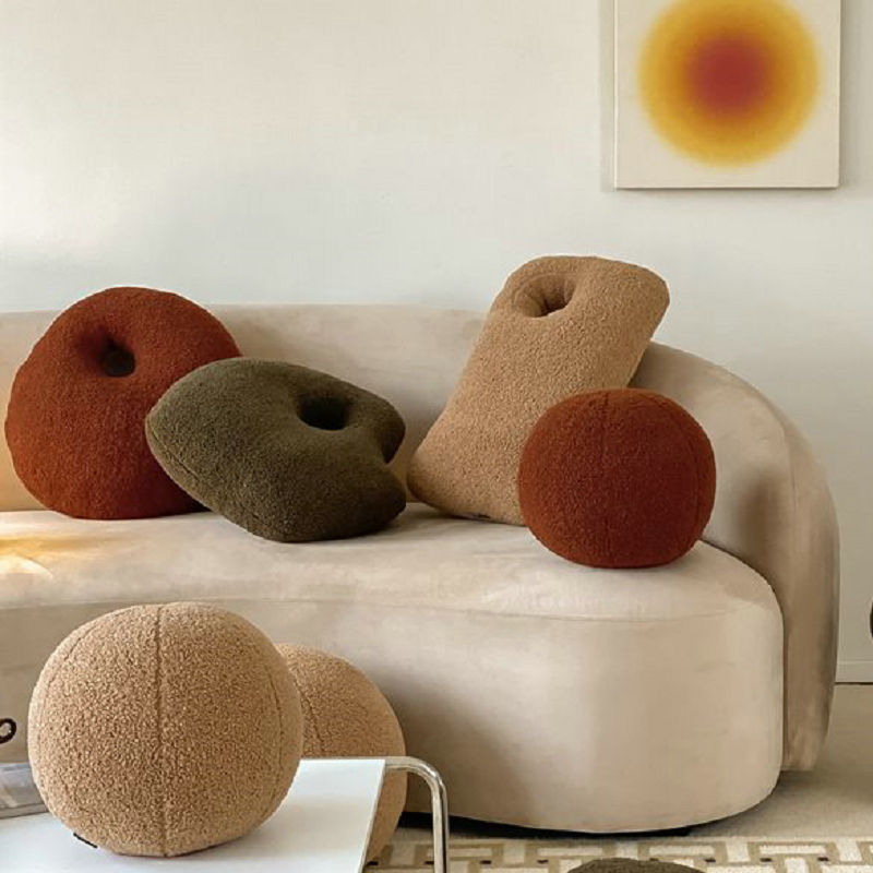 Stone Shaped Plush Pillows | Fluffy Pebble Floor Cushions for Home Decor