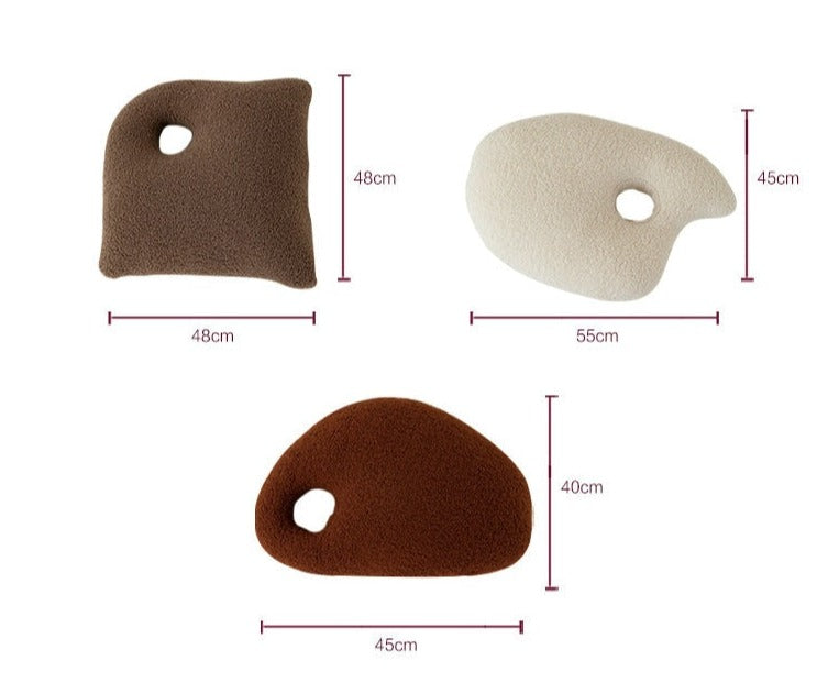 Stone Shaped Plush Pillows | Fluffy Pebble Floor Cushions for Home Decor