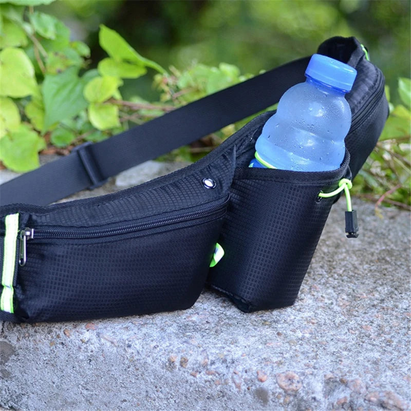 Waterproof Running Belt with Drink Holder – Lightweight Hydration Waist Pack for Jogging, Hiking & Cycling
