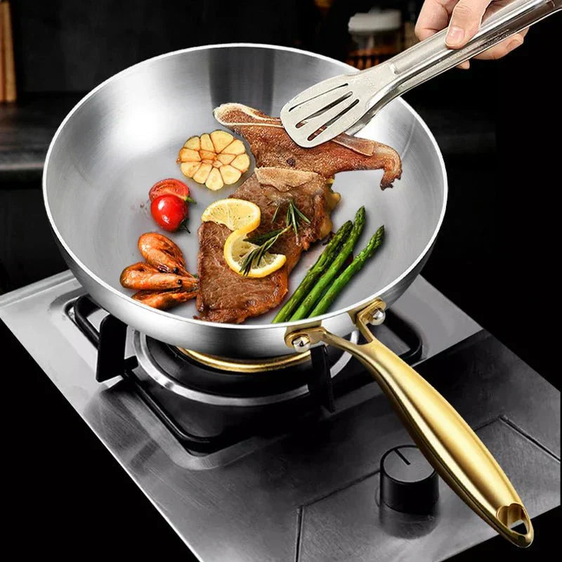 NovaForge 316 Stainless Steel Frying Pan with 7-Layer Design – Induction-Ready Professional Skillet