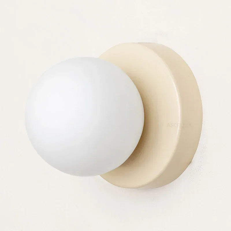 Nordic Glass Orb LED Wall Sconce for Bedroom and Hallway Lighting