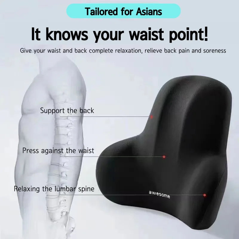 Ergonomic Lumbar Pillow | Lower Back Support Cushion for Posture