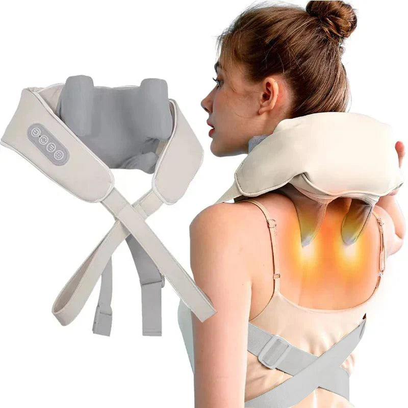 Rechargeable Neck & Shoulder Massager | Portable Shiatsu with Heat