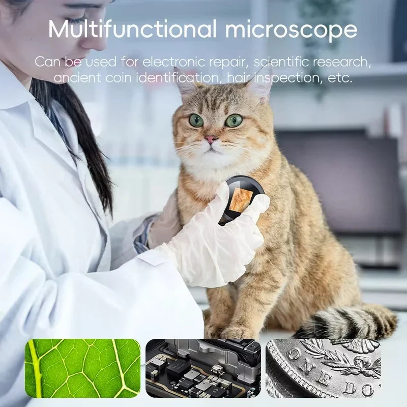 Handheld LED Digital Microscope with 500X Zoom and 2 Inch IPS Screen