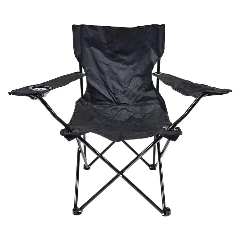 Folding Camping Chair with Armrests & Cup Holder – Portable Outdoor Seat for Camping, Fishing & Events