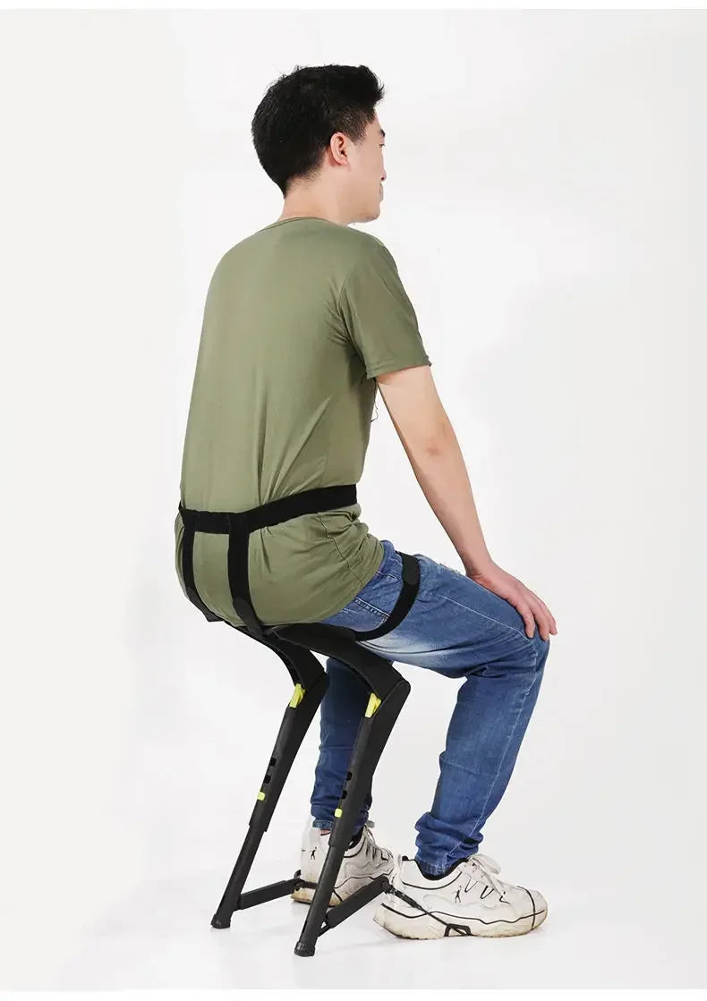 Wearable Exoskeleton Folding Chair and Portable Outdoor Travel Seat