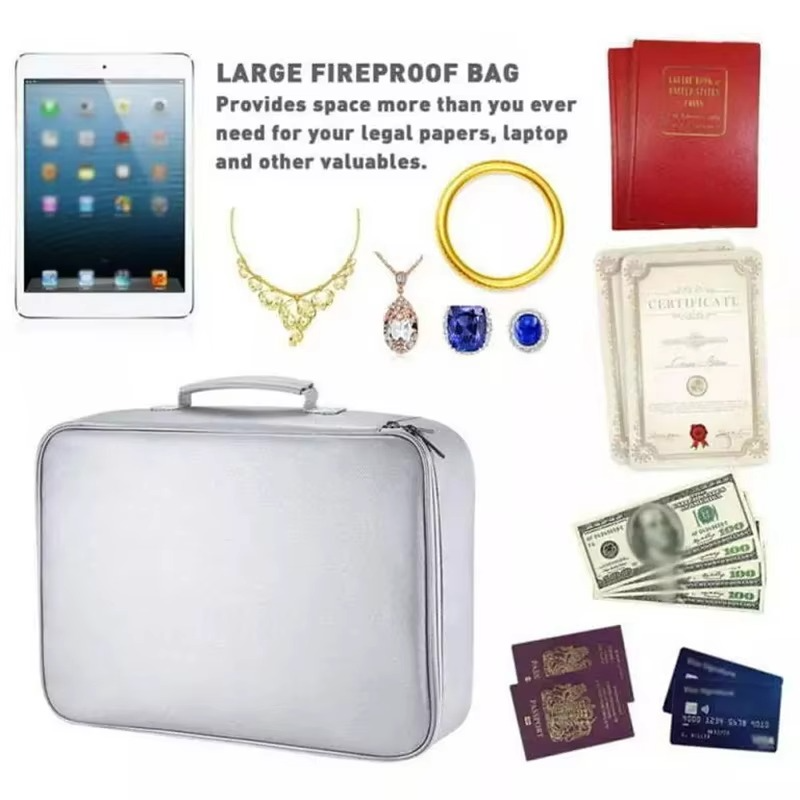 Fireproof Document Bag | Waterproof File Organizer & Home Safe Storage