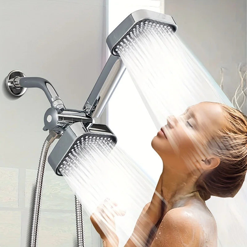 High-Flow Wall-Mounted Square Rain Shower and Handheld Combo Set