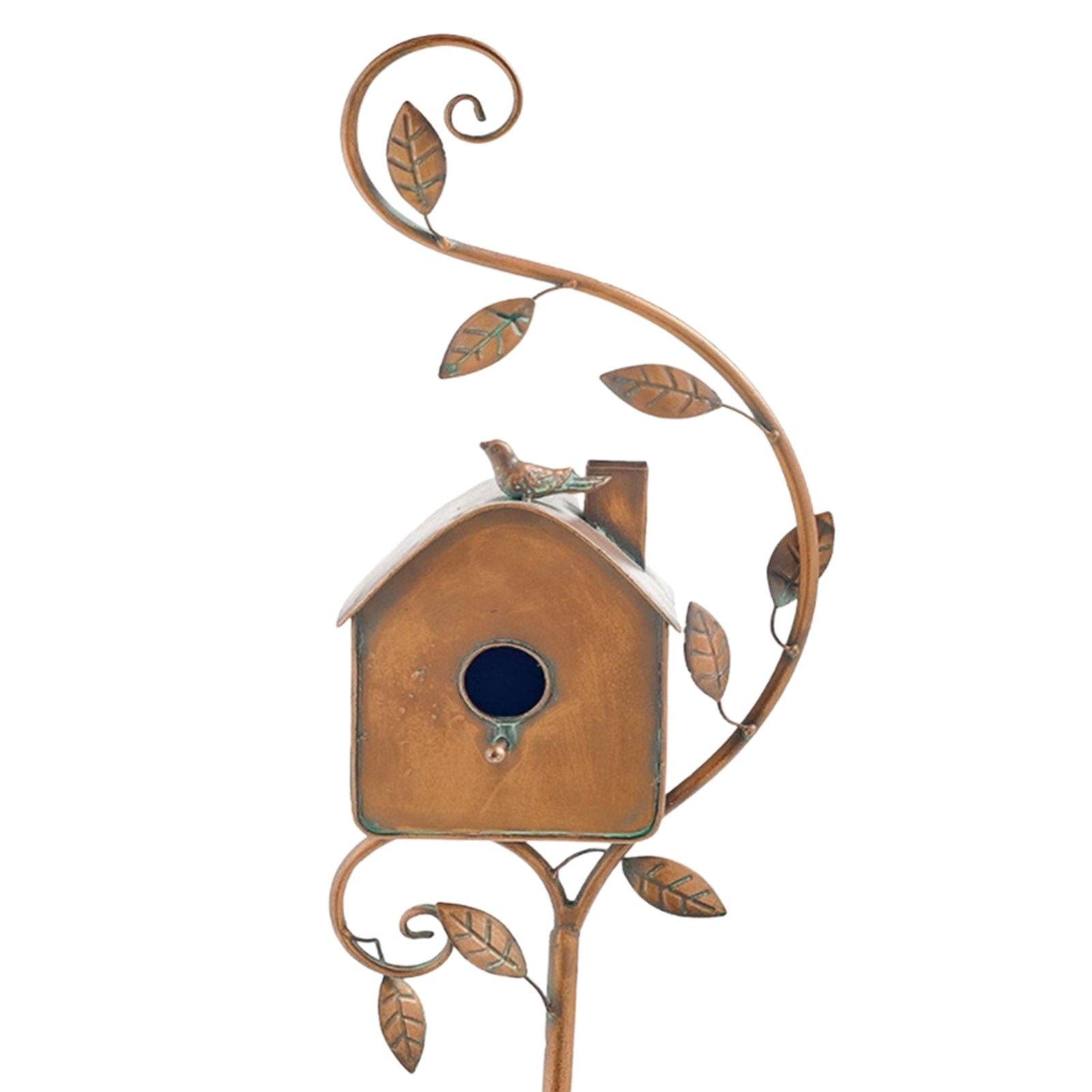 Metal Art Birdhouse Garden Stake – Handcrafted Decorative Bird Feeder Sculpture for Yard & Patio