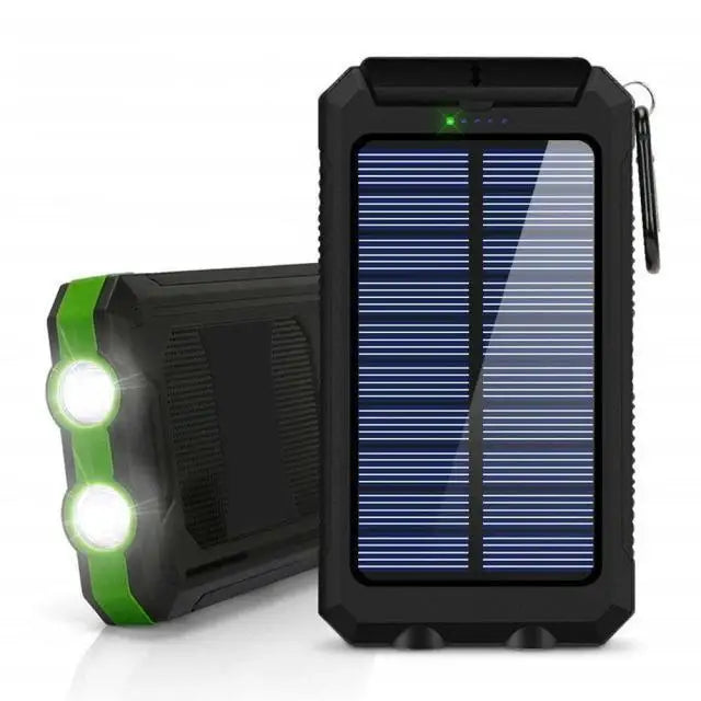 Portable Solar Power Bank and Phone Charger with LED Light 20000mAh