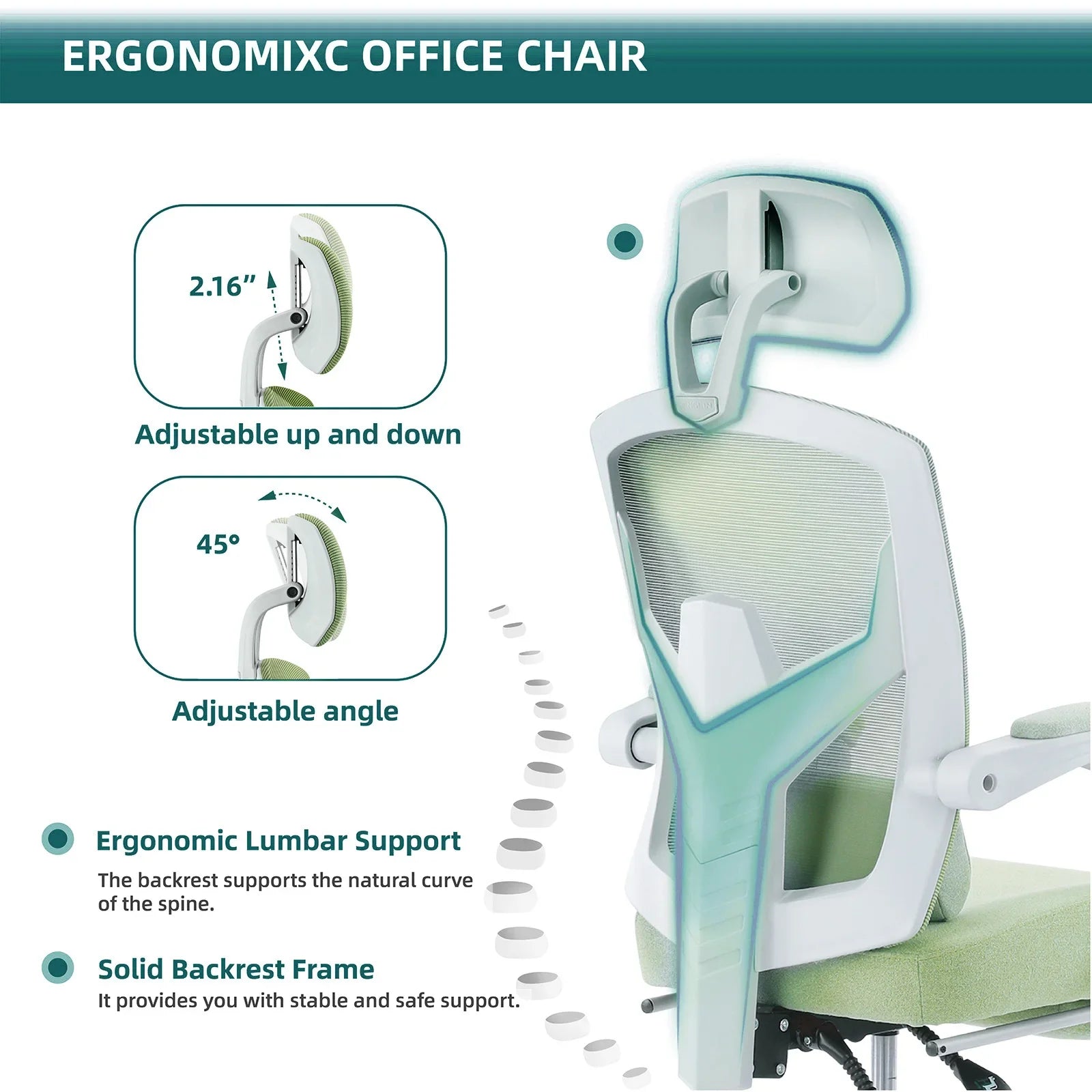 Ergonomic High Back Mesh Gaming Chair with Reclining and Lumbar Support