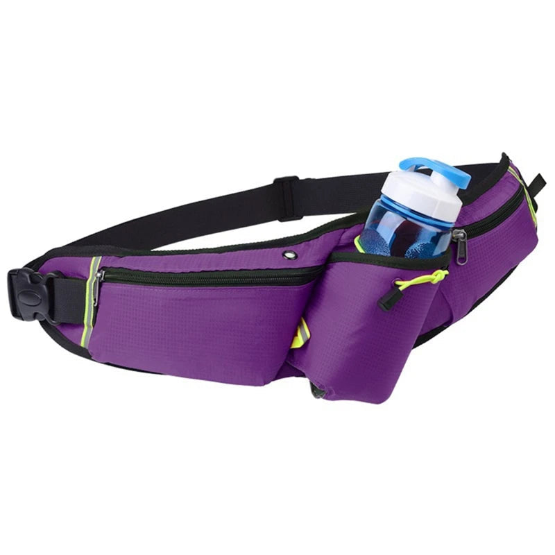 Waterproof Running Belt with Drink Holder – Lightweight Hydration Waist Pack for Jogging, Hiking & Cycling