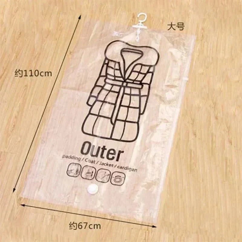 Space Saving Hanging Vacuum Storage Bags for Clothes Set of 3