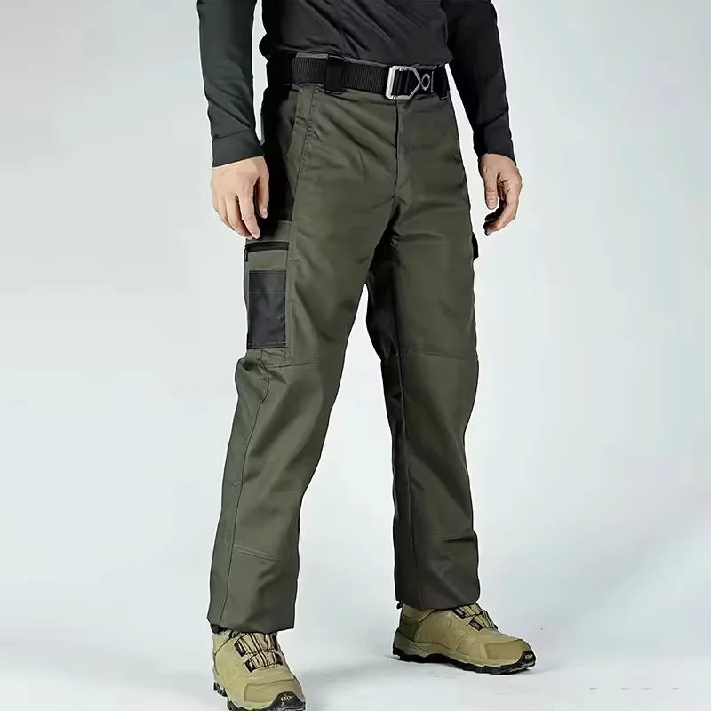 Premium Waterproof Straight Leg Cargo Pants for All Weather Protection – Multi-Pocket Utility Trousers for Work & Outdoors
