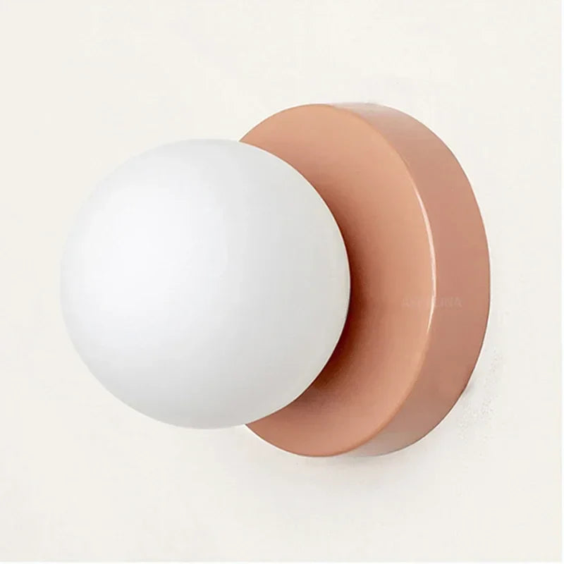 Nordic Glass Orb LED Wall Sconce for Bedroom and Hallway Lighting