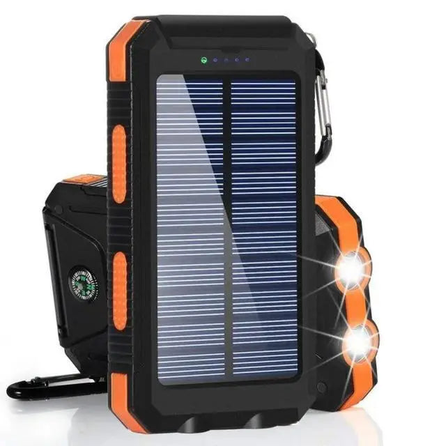 Portable Solar Power Bank and Phone Charger with LED Light 20000mAh