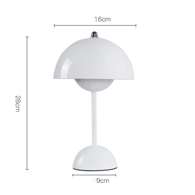 Rechargeable LED Mushroom Table Lamp with Portable Flowerpot Design