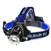 Rechargeable Waterproof LED Headlamp with Zoomable Beam for Camping
