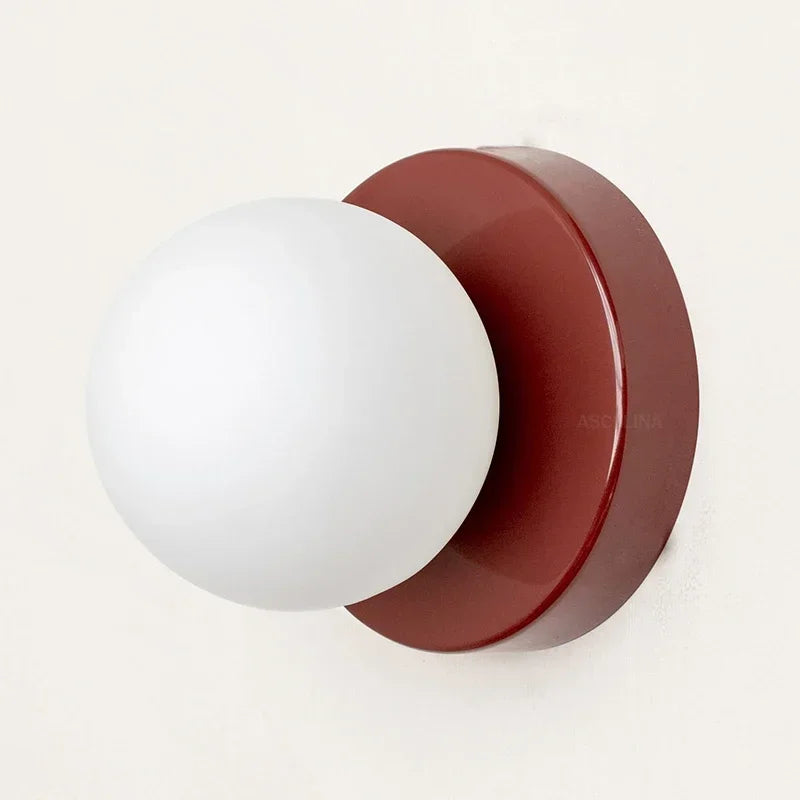 Nordic Glass Orb LED Wall Sconce for Bedroom and Hallway Lighting