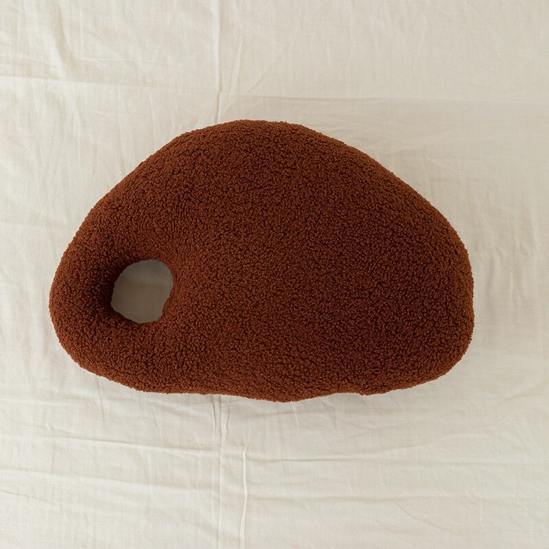 Stone Shaped Plush Pillows | Fluffy Pebble Floor Cushions for Home Decor
