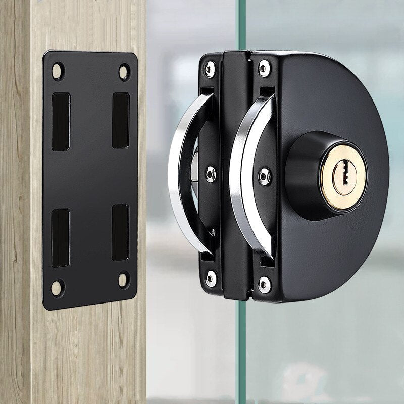 Secure Stainless Steel Sliding Glass Door Lock – No-Drill Safety Latch for Home, Office & Patio Doors