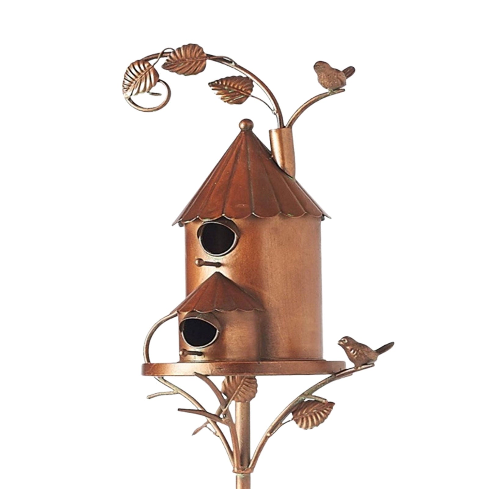 Metal Art Birdhouse Garden Stake – Handcrafted Decorative Bird Feeder Sculpture for Yard & Patio