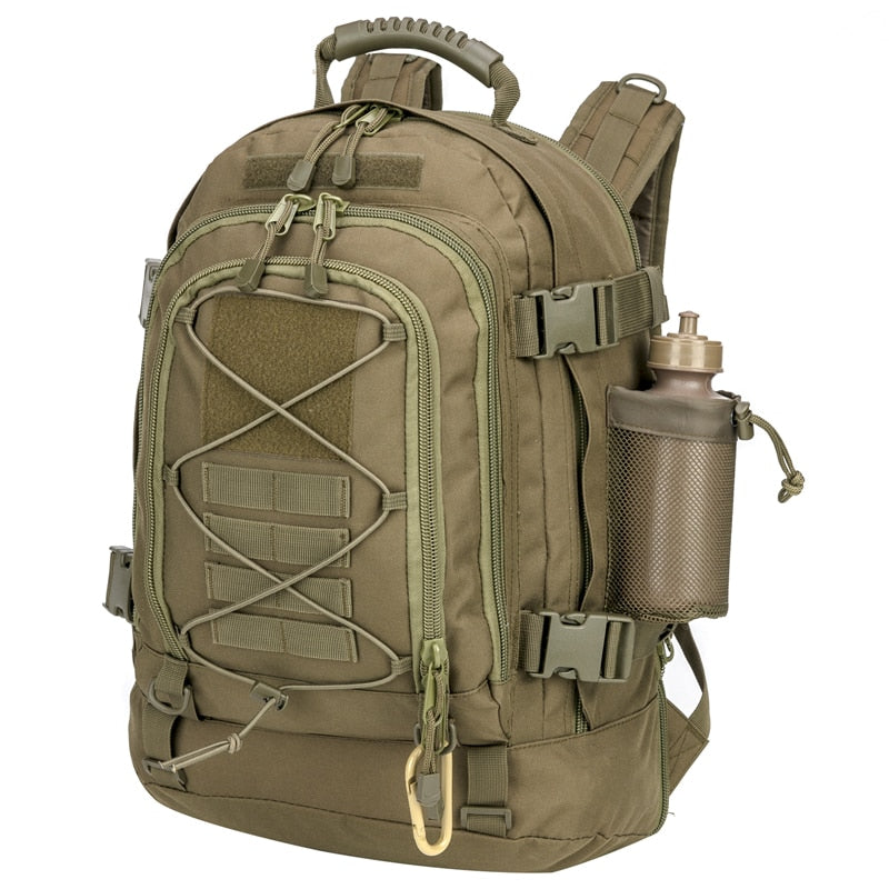 60L Military Tactical Backpack, Expandable Waterproof Rucksack for Hiking, Camping, Travel, & Outdoor Use