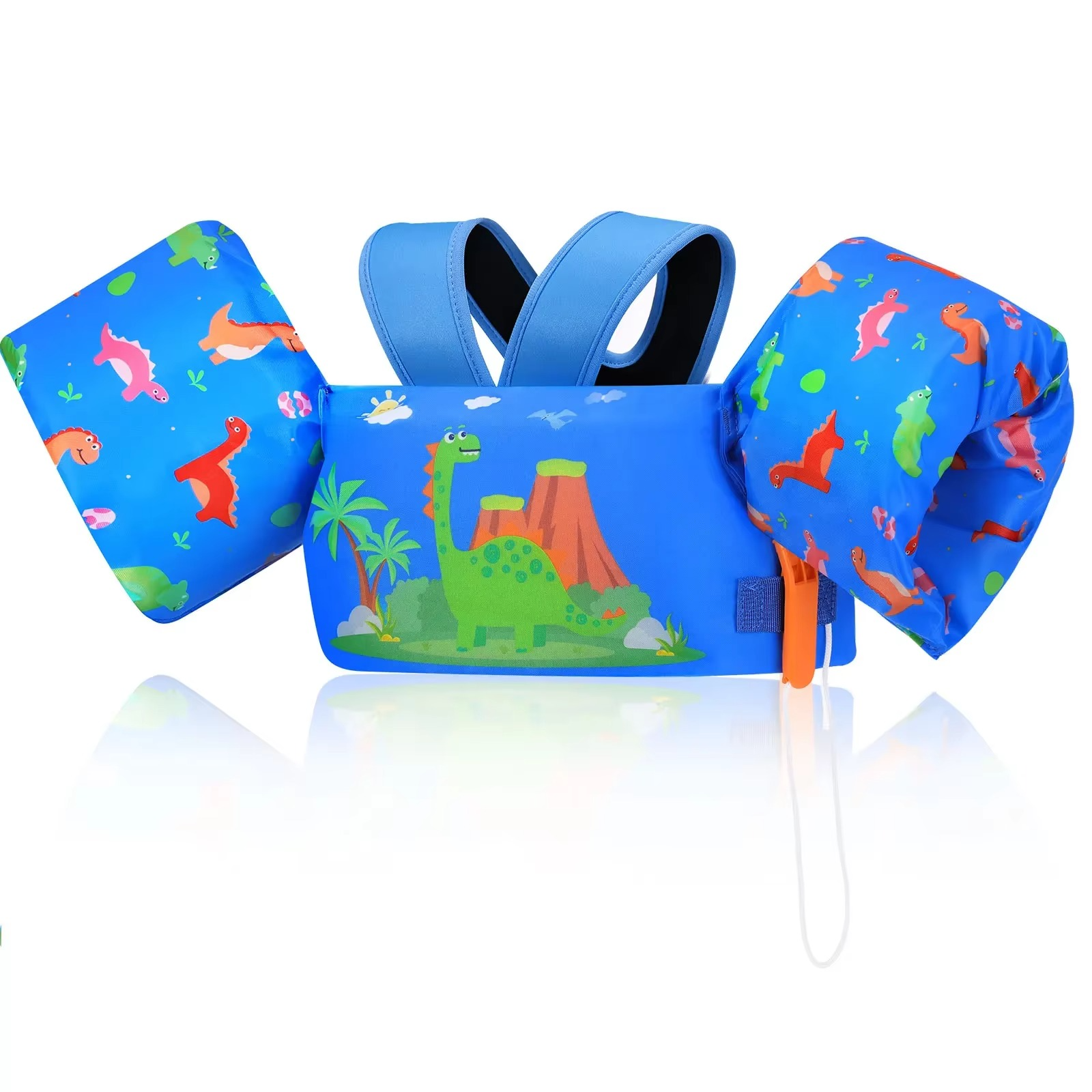 Kids Foam Swimming Life Vest with Arm Floats and Safety Whistle