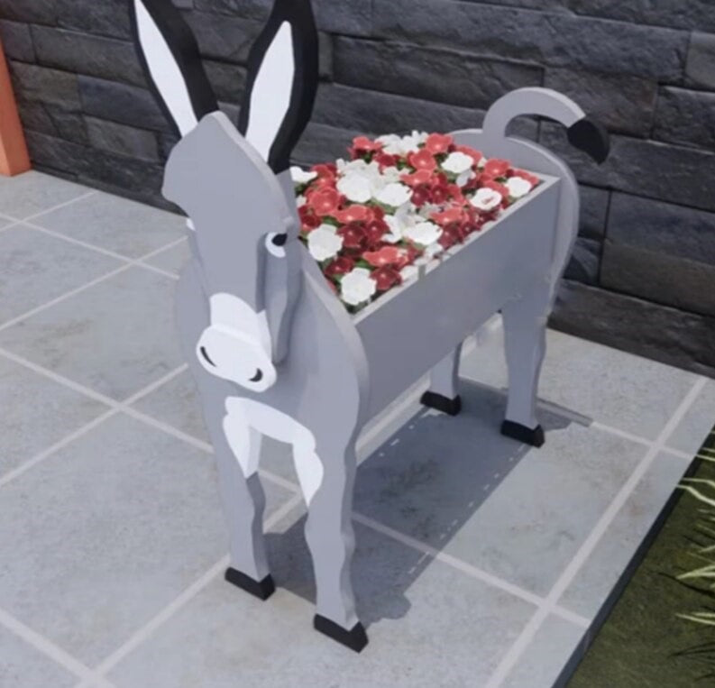 Charming Animal Garden Planter – Weatherproof PVC Flower Pot Statue for Patio, Yard & Balcony Decor