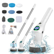 Wireless Electric Spin Scrubber and Cordless Brush with 8 Head Set