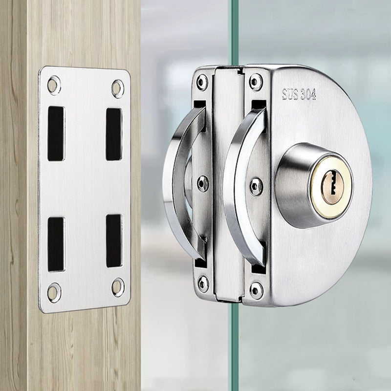 Secure Stainless Steel Sliding Glass Door Lock – No-Drill Safety Latch for Home, Office & Patio Doors