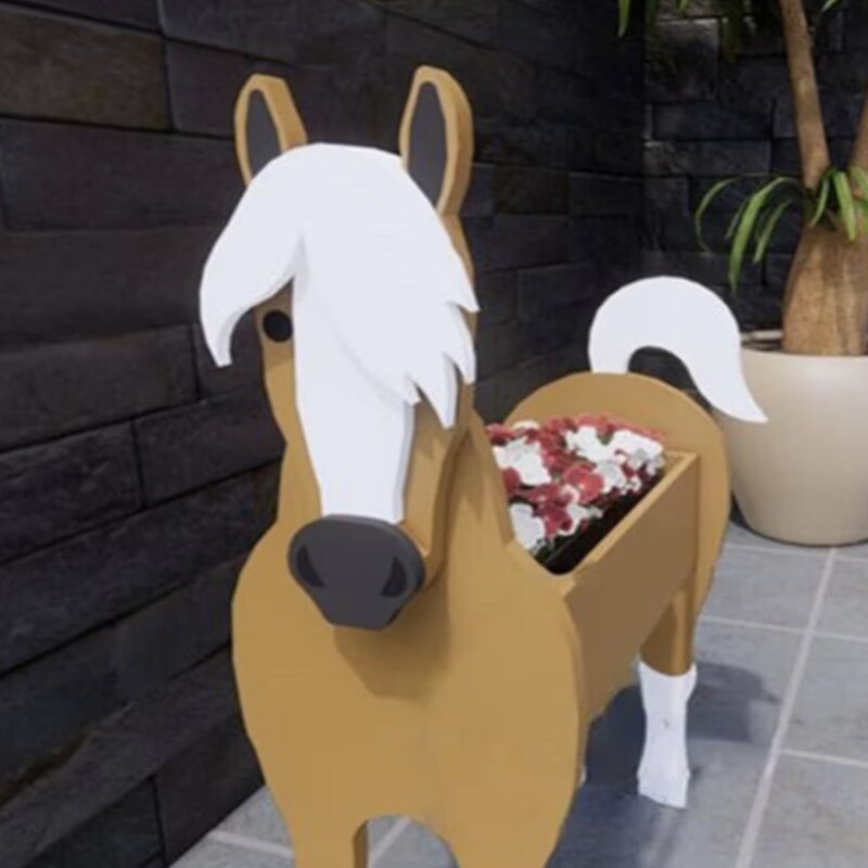 Charming Animal Garden Planter – Weatherproof PVC Flower Pot Statue for Patio, Yard & Balcony Decor