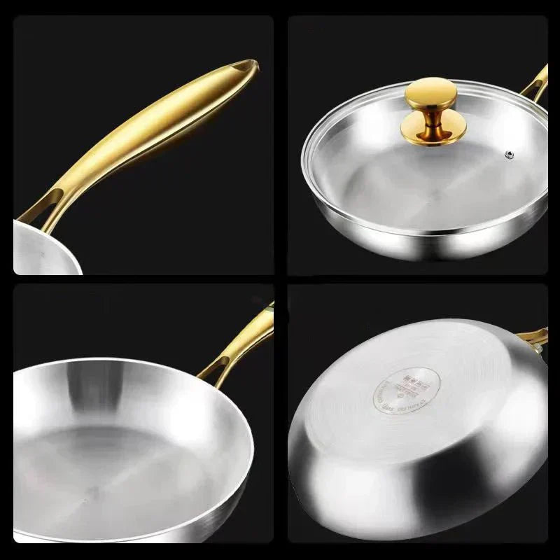 NovaForge 316 Stainless Steel Frying Pan with 7-Layer Design – Induction-Ready Professional Skillet