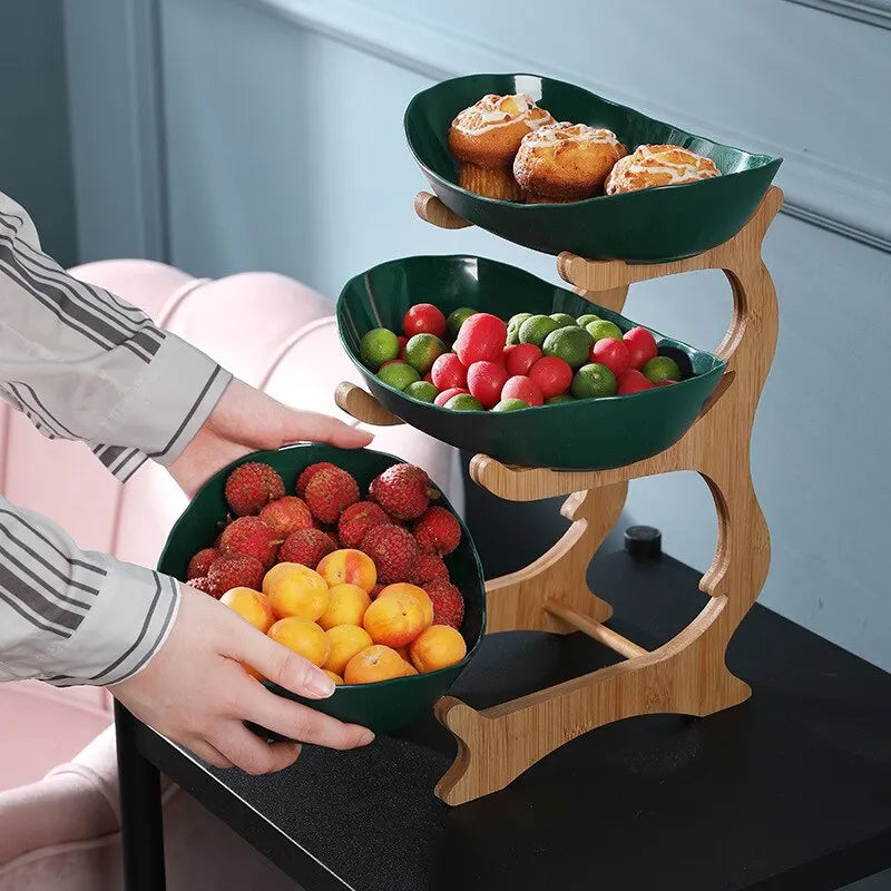 Three Tiered Fruit Bowl Stand for Kitchen Organization