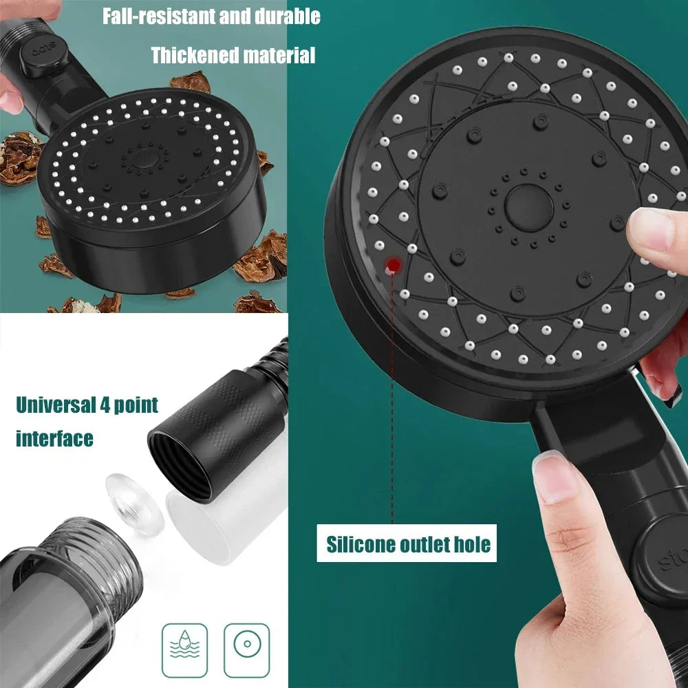 High-Pressure Handheld Shower Head with Water Filter and 10 Modes