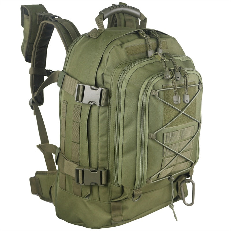 60L Military Tactical Backpack, Expandable Waterproof Rucksack for Hiking, Camping, Travel, & Outdoor Use