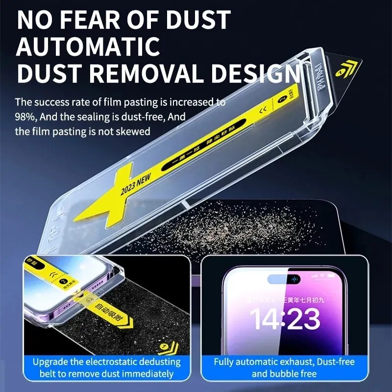 Dust-Free Privacy Screen Protector 2-Pack – Self-Install Anti-Spy Tempered Glass with Alignment Kit