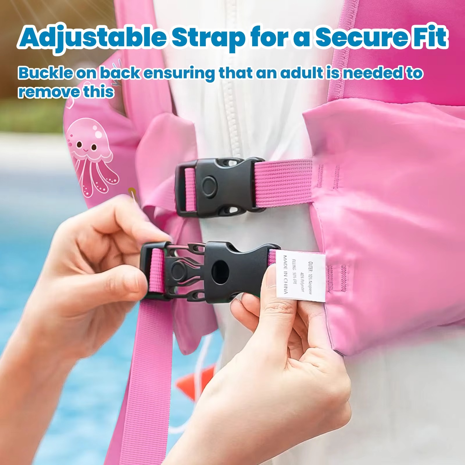 Kids Foam Swimming Life Vest with Arm Floats and Safety Whistle