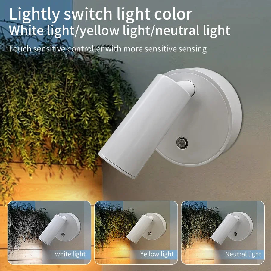 Magnetic Rechargeable LED Wall Light with Touch Dimming for Bedside