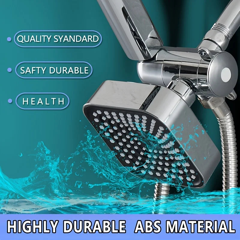 High-Flow Wall-Mounted Square Rain Shower and Handheld Combo Set