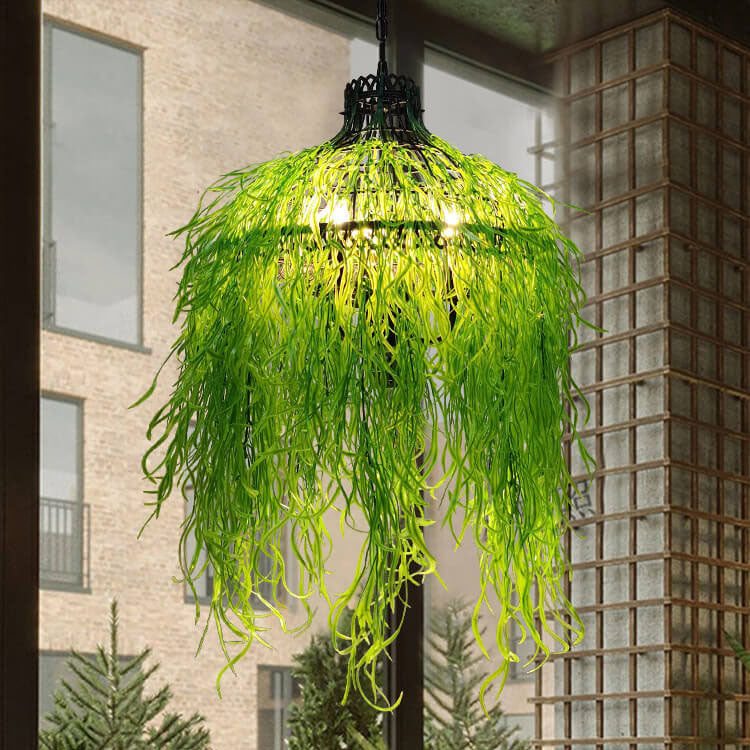 Modern Hanging Plant Chandelier and Pendant Light with Greenery Design