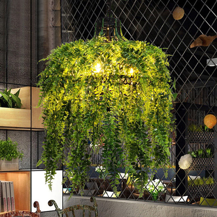 Modern Hanging Plant Chandelier and Pendant Light with Greenery Design