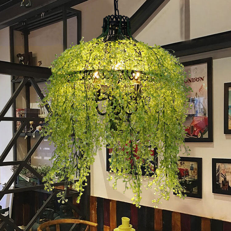 Modern Hanging Plant Chandelier and Pendant Light with Greenery Design
