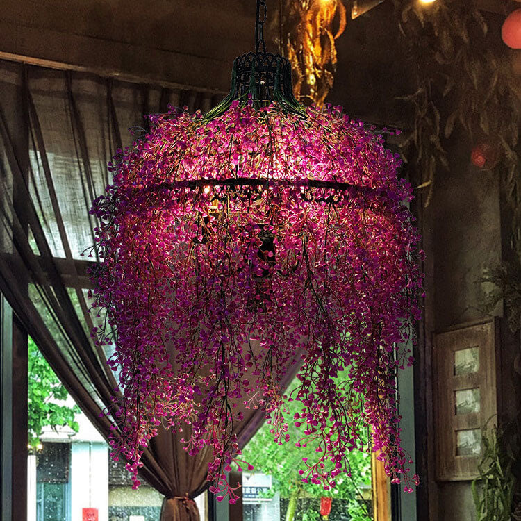 Modern Hanging Plant Chandelier and Pendant Light with Greenery Design